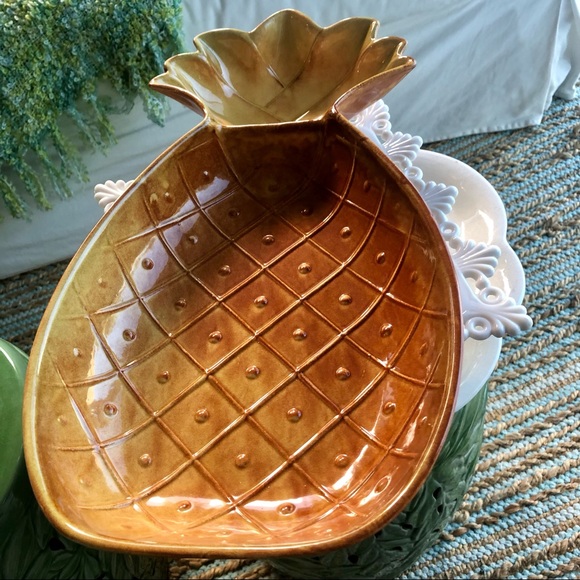 Vintage Accents Huge Vintage California Pottery Pineapple Serving